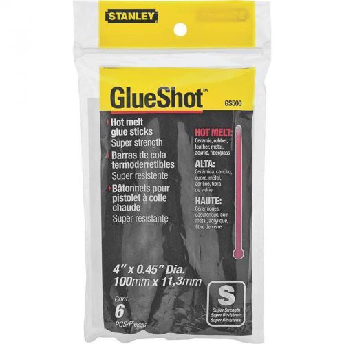 4&#034; Super Strength Glue Stick, 6Pk Stanley Tools Hot Glue GS500 045731060022