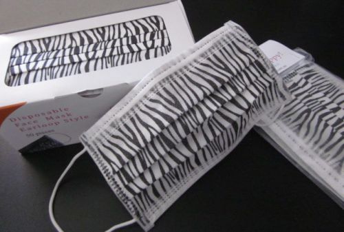 ***3 Ply Disposable Medical Face Masks  ZEBRA Style-Box of 50p/c***