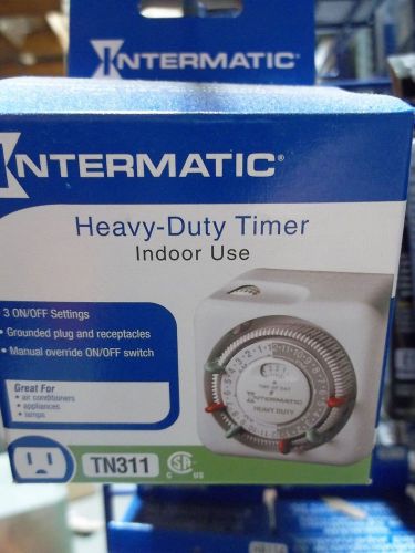 Intermatic Timer TN311, 24-Hour Heavy-Duty Indoor Mechanical Plug-in Timer-White