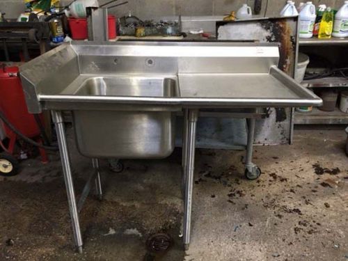 Advance tabco one compartment sink with right drainboard for sale