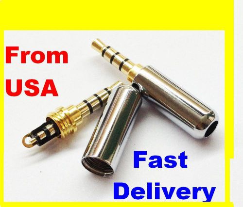 8pcs 3.5mm 1/8&#034; Stereo TRRS 4-pole Gold Plug A/V Connector for iPhone Headphone