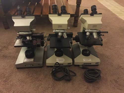 Lot of 3 Olympus Ch And Ch-2 Microscopes