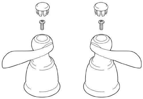Peerless RP41679SS Two Metal Lever Handle Kit with Buttons and Screws, Brushed