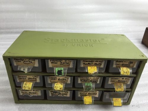 Stackmaster Small Parts Bin Metal Storage Organizer Cabinet vintage Union chest.