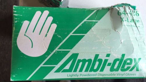 Ambi-dex Disposable Vinyl Gloves, XL, Lightly Powdered, 6 BOXES,NEW, FREE SHIP,