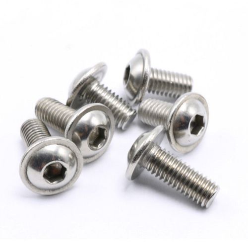 M3 x 8mm button flange socket head cap screws a2 stainless steel 30-piece for sale