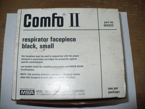 MSA Comfo II Respirator Facepiece, 465825, Black, Small, New