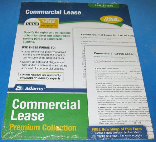 NEW Adams LF140  8.5 x 11 Commercial Lease Form - Real Estate Premium Collection