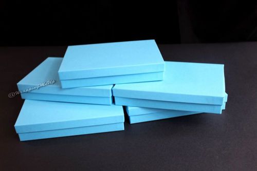 10pcs -5.5&#034;x3.5&#034;x1 ~Robin Blue, Cotton Filled Jewelry Presentation Gift Boxes
