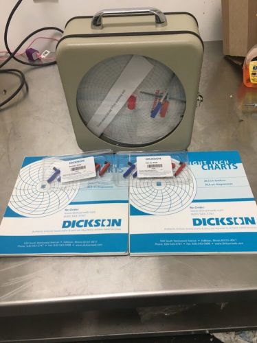 Dickson th8-7f temperature humidity chart recorder 8&#034; w/pens &amp; charts ***new*** for sale