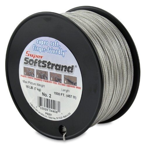 Wire &amp; Cable Specialties SuperSoftstrand Size 2 - 1,500-Feet Picture Wire Vinyl