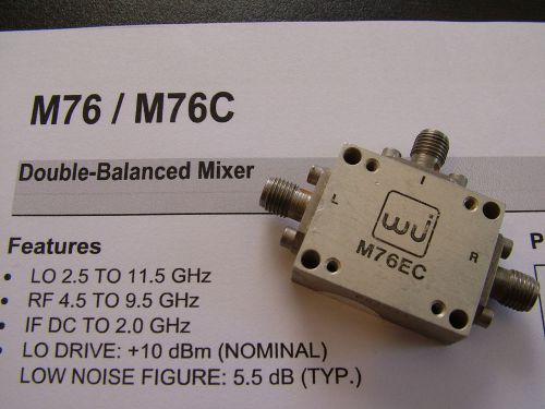 WJ M76EC RF Mixer 4.5 - 9.5GHz IF DC - 2GHz SMA