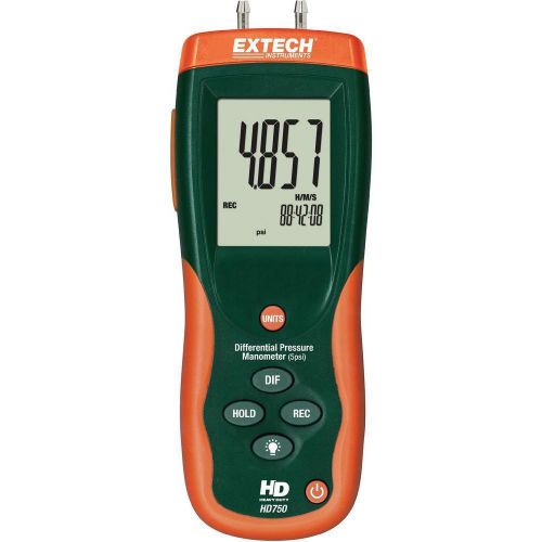 Extech hd750 manometer/ software big lcd bk light 5psi, us authorized dealer new for sale