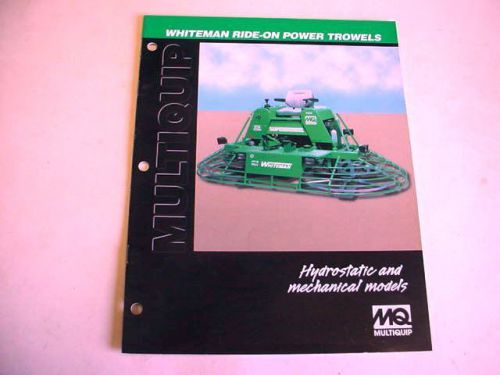 Whiteman Ride-On Power Trowels, 2000, 8 Page, Brochure                         #