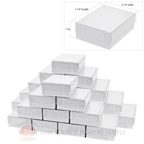 25 New White Clear View Top Gift boxes 3 1/4&#034; x 2 1/4&#034;
