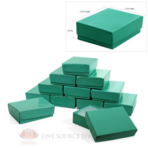 12 teal blue cotton filled jewelry gift boxes  2 1/8&#034; x 1 5/8&#034; for sale