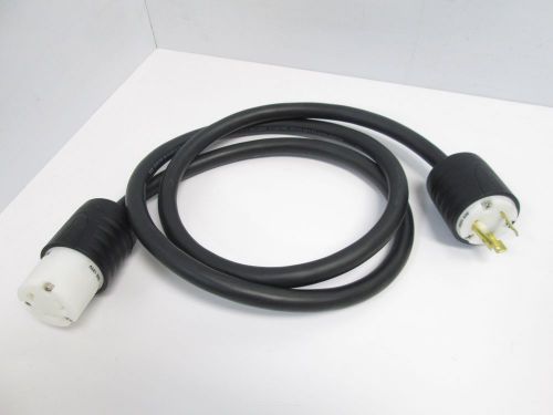 Pass &amp; seymour l530c l530p 30a 125v cable with male and female plugs, 6ft for sale