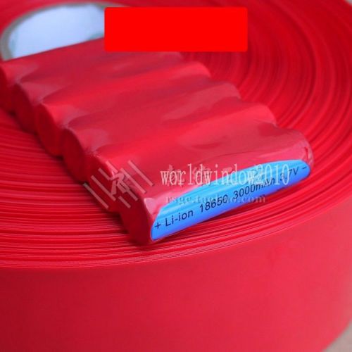 18650 AA Battery Sleeve PVC Heat Shrinkable Tube Wrap Red Width 85MM x 1M