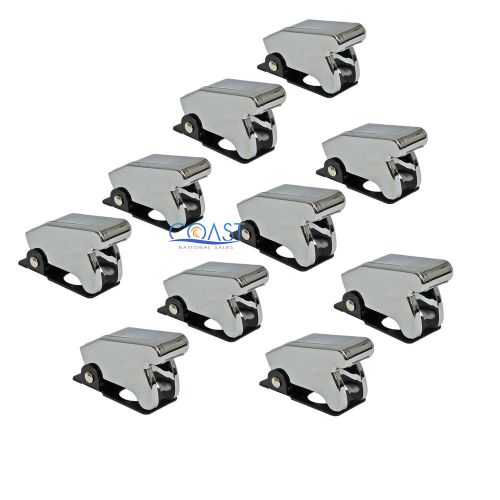 10X Car Marine Industrial Spring-Loaded Toggle Switch Safety Cover - Chrome