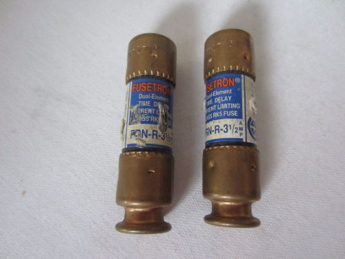 Lot of 2 Bussmann Fusetron FRN-R-3 1/2 Fuses 3.5A 3.5 Amps Tested