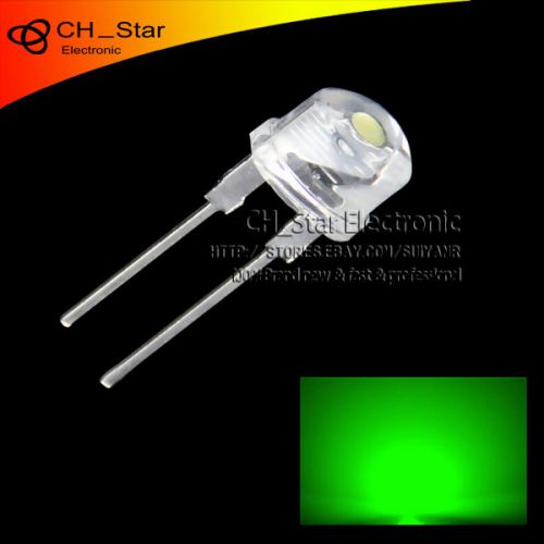 50pcs 8mm 0.5w water clear green light straw hat led diodes wide angle dip bulb for sale