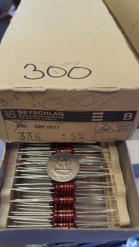 Lot of 20 vintage beyschlag carbon film resistor nos 33000 ohm 5% *new old stock for sale