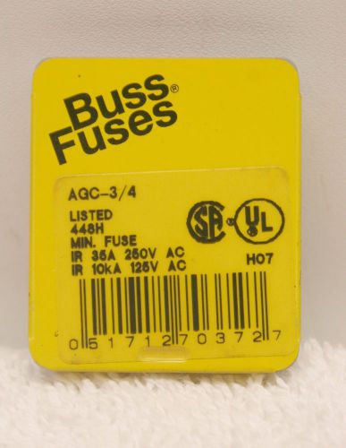 Buss AGC-3/4 Fuse Pack of 5 **NEW** AGC3/4