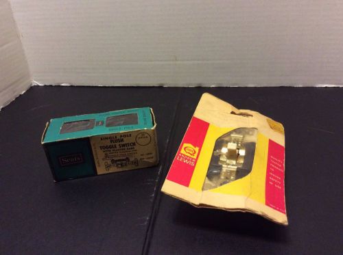 Lot of 2 nos andrew lewis mercury 3 way switch &amp; sears single pole flush toggle for sale