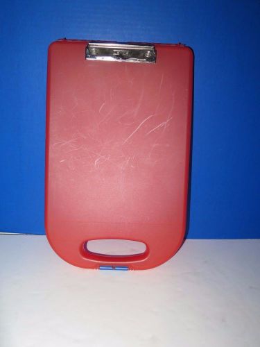 Dexas Slim Case Clipboard Storage Plastic Sleek Design Office Briefcase Red