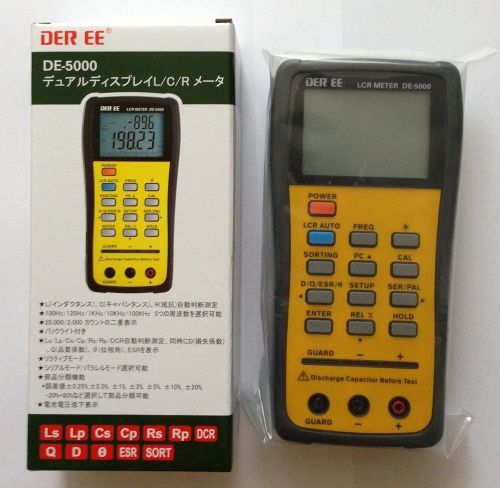 NEW DER EE DE-5000 High Accuracy Handheld LCR Meter with Adapter from Japan