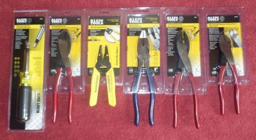 6 Klein Electrical Tools: Screwdriver/Nut Driver~Pliers~Stripper/Cutter~Crimping