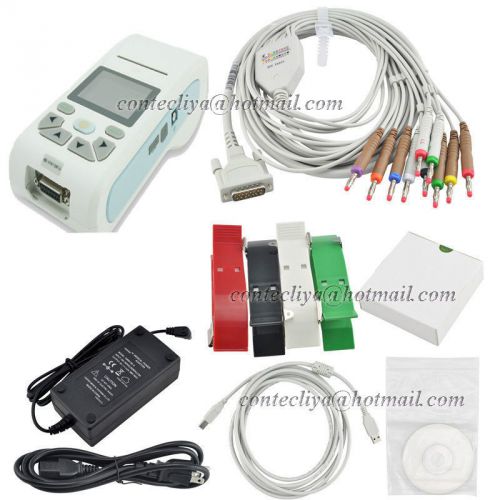 Contec LCD Touch ECG/EKG Machine ECG90A, 3/6/12-lead ECG Display,Printer&amp;SW