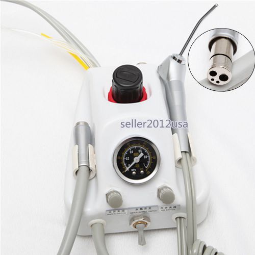 10* Portable Dental Turbine Unit work w/ Air Compressor Handpiece Syringe 4 Hole
