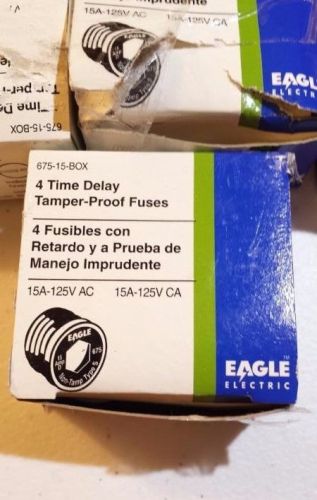 Eagle Electric Type S 4 Time Delay Tamper-Proof Fuses 15 AMP-125 V  New Surplus