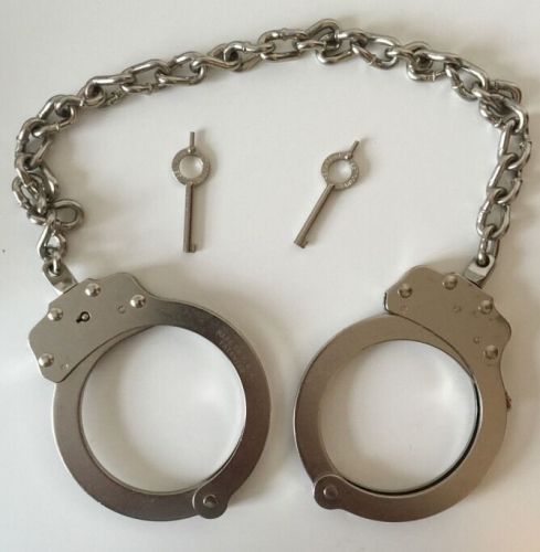 Peerless m703 nickel police leg irons prison restraints made in the usa for sale