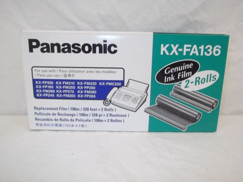 Panasonic KX-FA136 Genuine Ink Film 2 Rolls for fax machine NEW SEALED