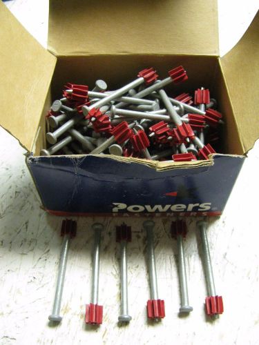 BOX OF 100 POWERS FASTENERS 50040-PWR 2-1/4&#034; DRIVE PINS, SHANK DIA. 0.145&#034;, NEW