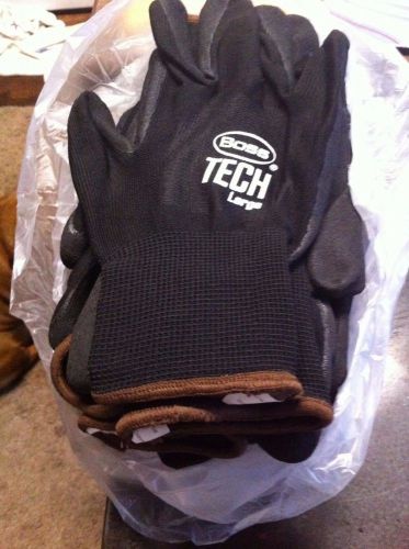 BOSS TECH LARGE INDUSTRIAL WORK GLOVES-NEW-12 PAIR
