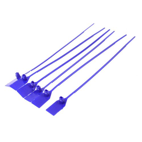 6 Pcs 4mm x 300mm Self-Locking Plastic Zip Trim Cable Ties Dark Blue