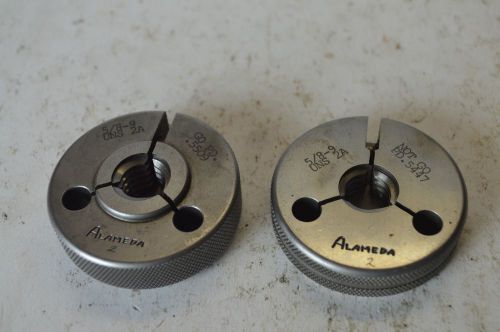 2x alameda thread ring gages 5/8-9&#034; uns-2a no go lo pd .5447 go pd .5509 for sale