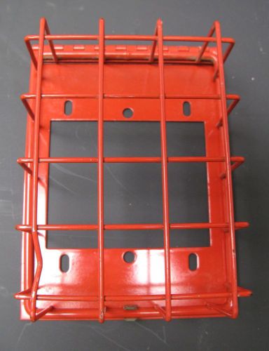 Red Wire Guard Housing Cage Fire Alarm Plate Hinged 6&#034;x4.5&#034; Safety Protector