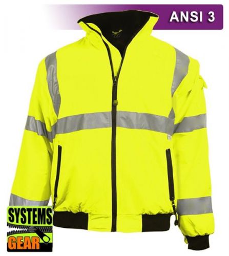 Reflective apparel safety jacket high visibility waterproof vea-421-st ansi 3 for sale