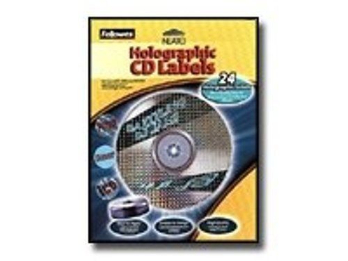 24 Fellowes CD DVD 3-D Holographic Labels Photo Quality Gloss Prism Ice Shimmer