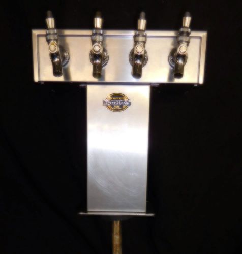 Beer dispenser, 4 head Tee block tower, glycol cooled, SS polished, Perlick