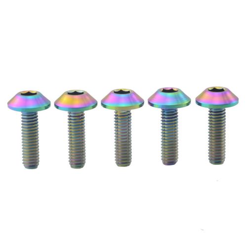 5pcs titanium ti m5x18m allen button hex socket tapered head bolt screw colorful for sale