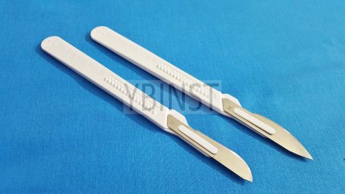 LOT OF 4 PCS DISPOSABLE STERILE SURGICAL SCALPELS #21 #24 WITH PLASTIC HANDLE