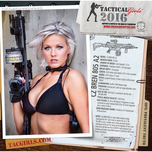 NEW 2016 Tactical Girls Home Office Wall Calendar - Sexy Women With Exotic Guns