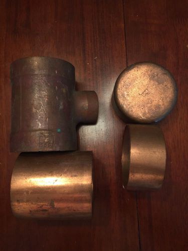 3&#034; 2 - copper couplings fitting 3 x 1-1/2&#034; reducer coupling 1 - 3&#034; tee wye for sale