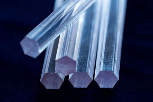 CLEAR HEXAGONAL Acetate Butyrate  plastic rods