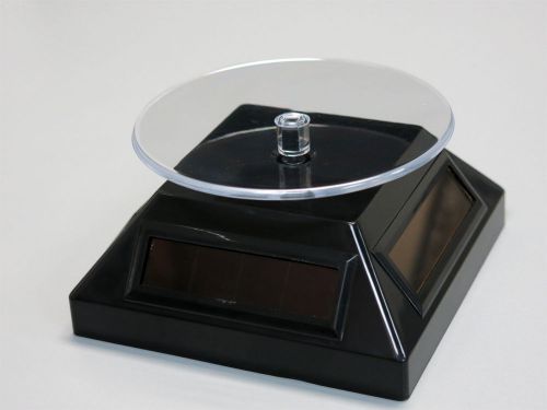 Black Rotating Solar Powered Turntable Retail Display Stand for Jewelry Phone